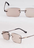 Light brown Crystal in gun Metal