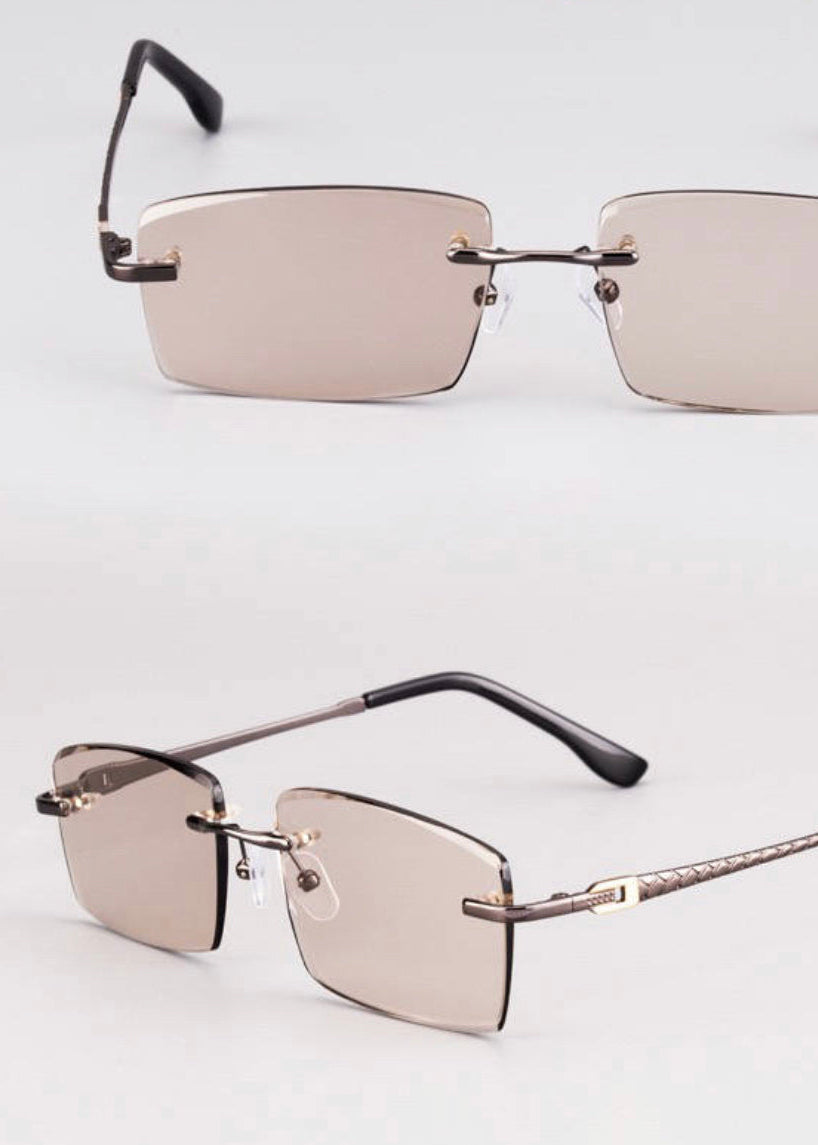 Light brown Crystal in gun Metal